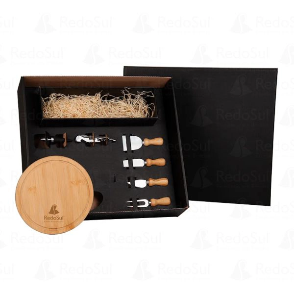 RD 7090020-Kit Queijo e Vinho personalizado com 7 peças RD 7090020-Kit Queijo e Vinho personalizado com 7 peças